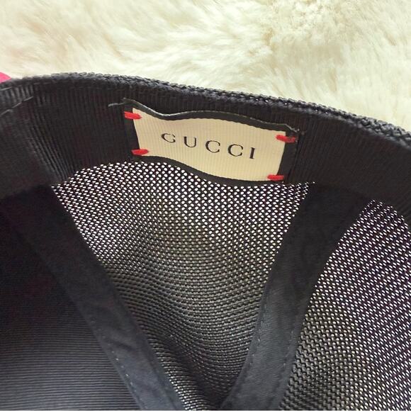 GUCCI grained calfskin logo print hat Authentic - Picture 5 of 6